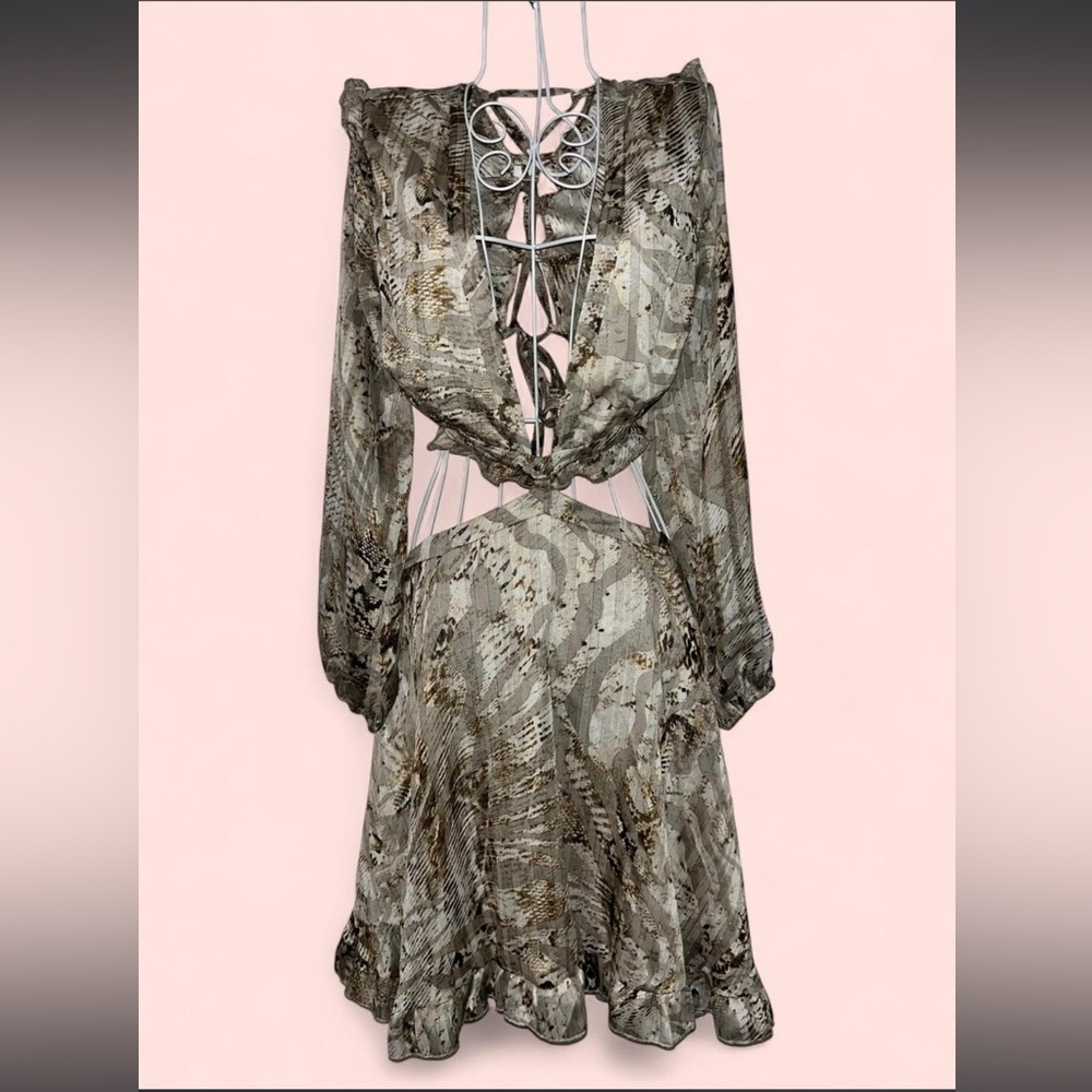 Elegant Patterned Long Sleeve Dress